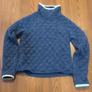 Quilted Blue Pullover Sweater